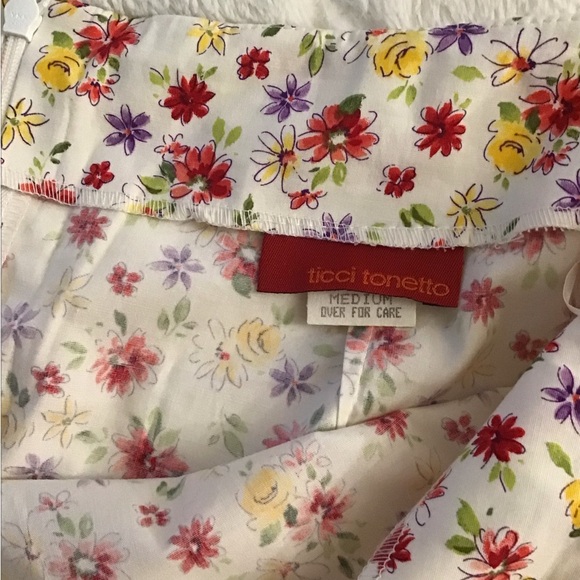 Ticci Tonetto White and Red Floral Mini Skirt - Picture 7 of 8